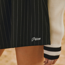 Piv'vee Pinstripe Drawstring Mini Skirt