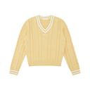 Piv'vee Women Cable Knit V Neck Sweater