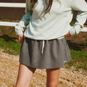 Piv'vee Women Cashmere Blend Drawstring Mini Skirt