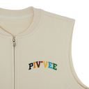 Piv'vee Women Embroidery Zip-Up Sweat Vest