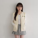 Piv'vee Women Embroidery Zip-Up Sweat Vest