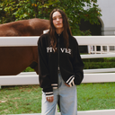 Piv'vee Women Logo Jacquard Knit Zip-Up Cardigan