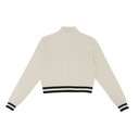 Piv'vee Women Logo Jacquard Knit Zip-Up Cardigan