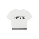 Piv'vee Women Short Sleeve Logo Jacquard Knit