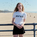 Piv'vee Women Short Sleeve Logo Jacquard Knit