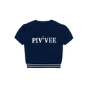 Piv'vee Women Short Sleeve Logo Jacquard Knit