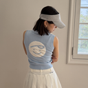 Piv'vee Women Giant smiley sleeveless knit top