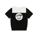 Piv'vee Women Giant smiley sailor short sleeve knit top