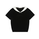 Piv'vee Women Giant smiley sailor short sleeve knit top