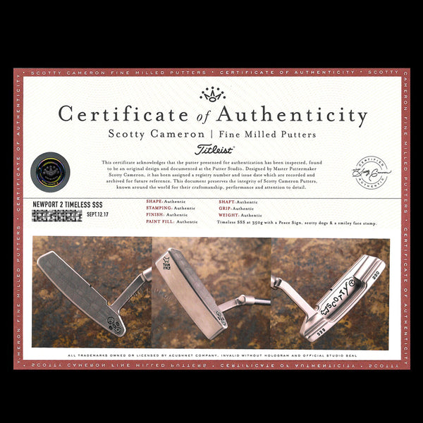 Putter Scotty Cameron Newport 2 intemporel SSS Circle T Tour 