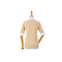 AOW Women Ribbon Pocket Classic Collar Knit