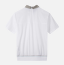 PXG KOREA Women Summer Perforated Back Zip Short Sleeve