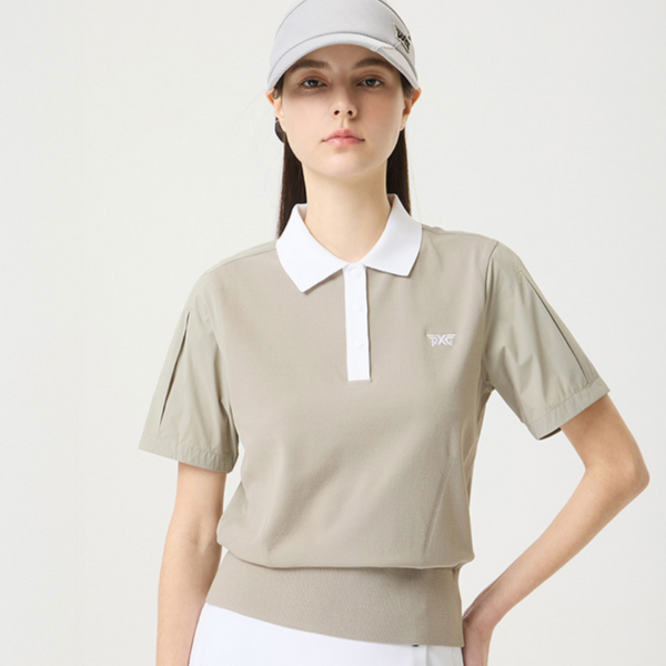 PXG KOREA WOMENS SUMMER HOURGLASS COLLAR KNIT