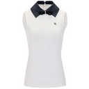 Fairliar Women Big Collar Ribbon Sleeveless T-shirt