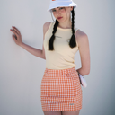 Kandini Women Slim Check Mini Skirt