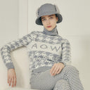 AOW WOMEN HOUNDTOOTH QUILTING BUCKET HAT