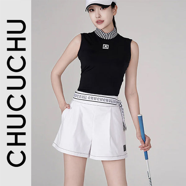 CHUCUCHU Women Belted Short Pants
