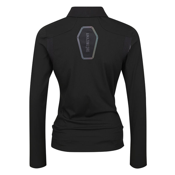 AMAZINGCRE WOMEN AERO FIT ACCORDIO COLLAR T-SHIRT