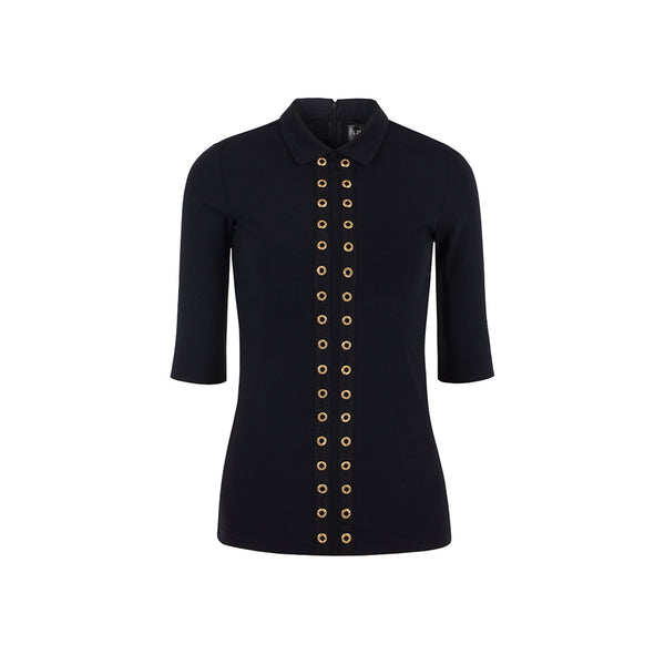 c-de-noirs-womens-gold-embellished-polo-shirt