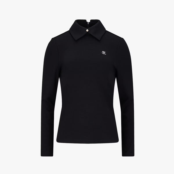 Fairliar Women Pearl Point Collar Tshirt