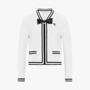 Fairliar Women Ribbon Zip-up Cardigan