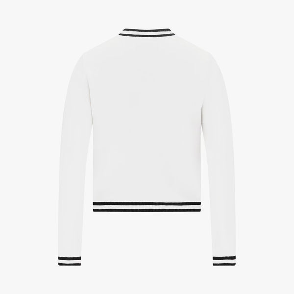 Fairliar Women Ribbon Zip-up Cardigan