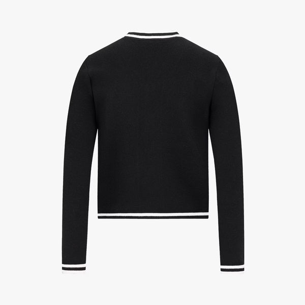 Fairliar Women Ribbon Zip-up Cardigan