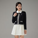 Fairliar Women Ribbon Zip-up Cardigan