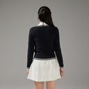 Fairliar Women Ribbon Zip-up Cardigan