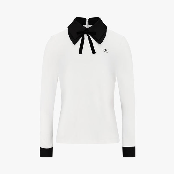 Fairliar Women Velvet Ribbon Tshirt