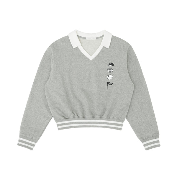 Piv'vee Women Sports Emoji V Neck Sweatshirt