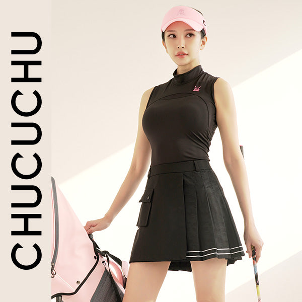 CHUCUCHU Women Camo Half Pleated Skirt
