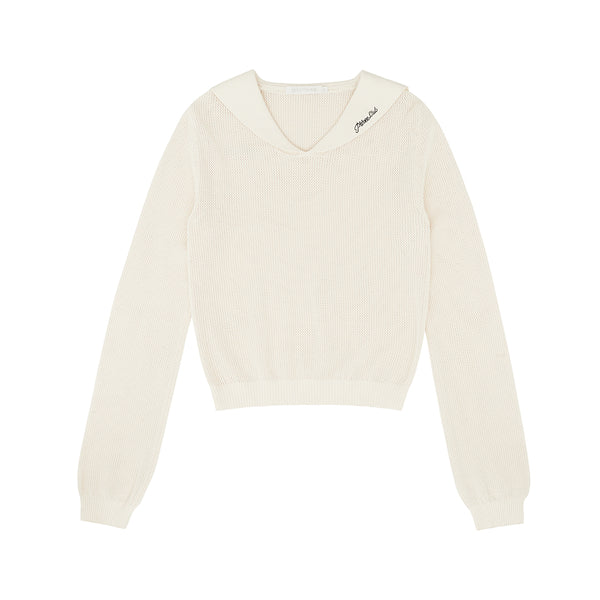 Piv'vee Women Club Sailor Collar Knit Top