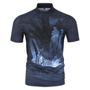 AMAZINGCRE MEN DANTE'S INFERNO COLLAR T-SHIRT (D/NAVY)