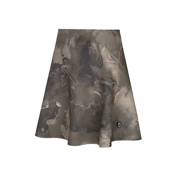 Amazingcre Women Marble Galaxy Tech Jersey Flare Skirt