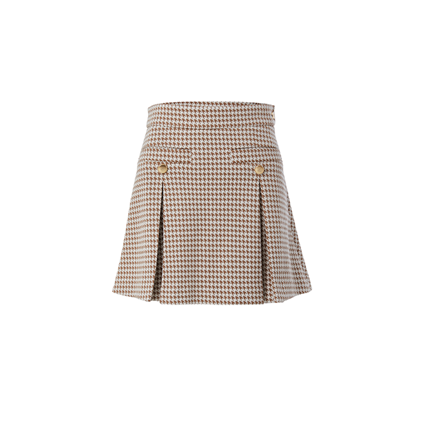 Beige houndstooth outlet skirt