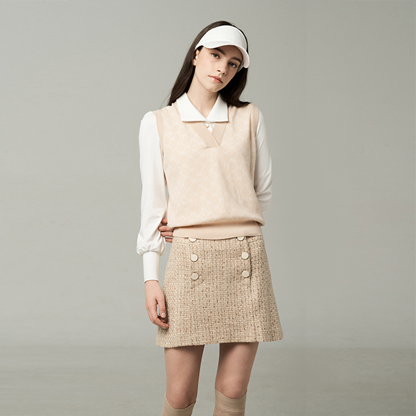 AOW-Premium-Tweed-Double-button-Skirt (7220250476734)