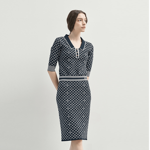 Signature-logo-jacquard-knit-skirt
