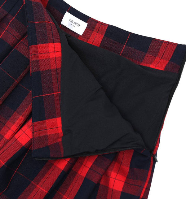 C De Noirs Women's Classy Check Skirt (7083773493438)