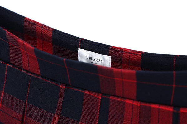 C De Noirs Women's Classy Check Skirt (7083773493438)